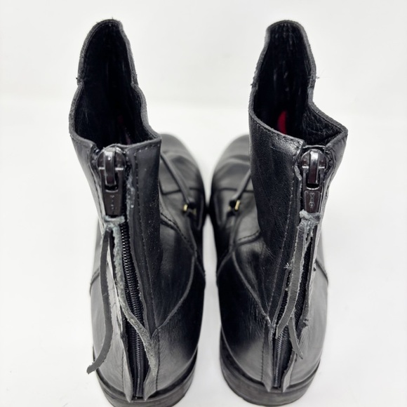VELEZ Women’s Black Leather Boots Zip Up Buckle Logo Made In Columbia Size 38 - Picture 4 of 13